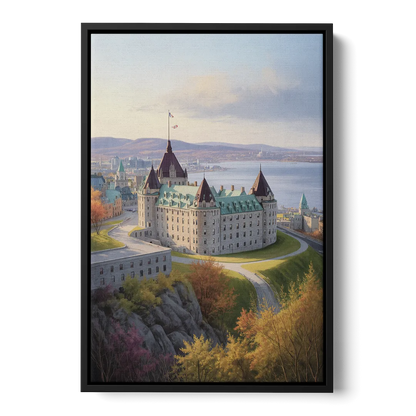 Citadel of Quebec - Black Frame Canvas