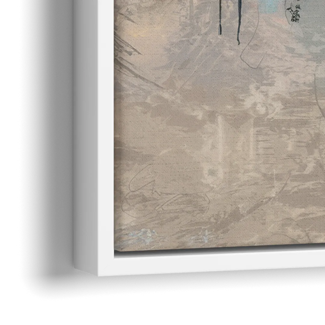 Las Vegas Skyline Silhouette - Close-Up White Frame Canvas