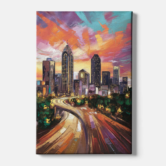 Atlanta Skyline at Sunset - Canvas Wall Art