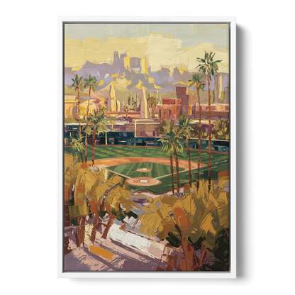 Scottsdale Spring Training Scene - White Frame Canvas