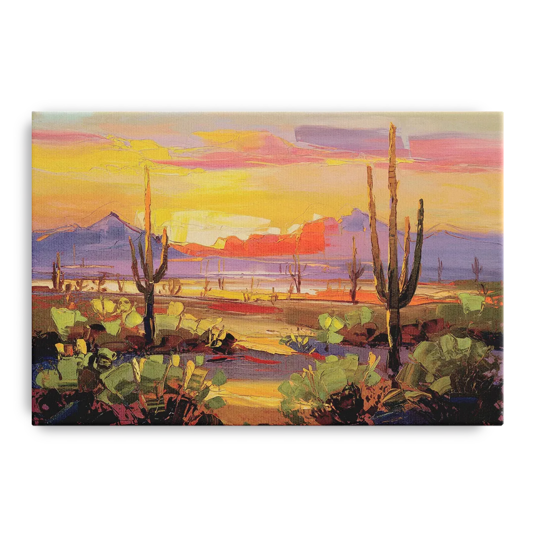 Phoenix Desert Horizon Scene - Canvas Wall Art