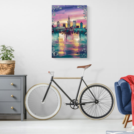 New Orleans Skyline at Sunset - Canvas Wall Art Living Room