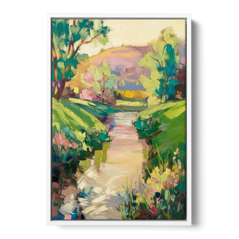 Augusta Serene Riverfront - White Frame Canvas