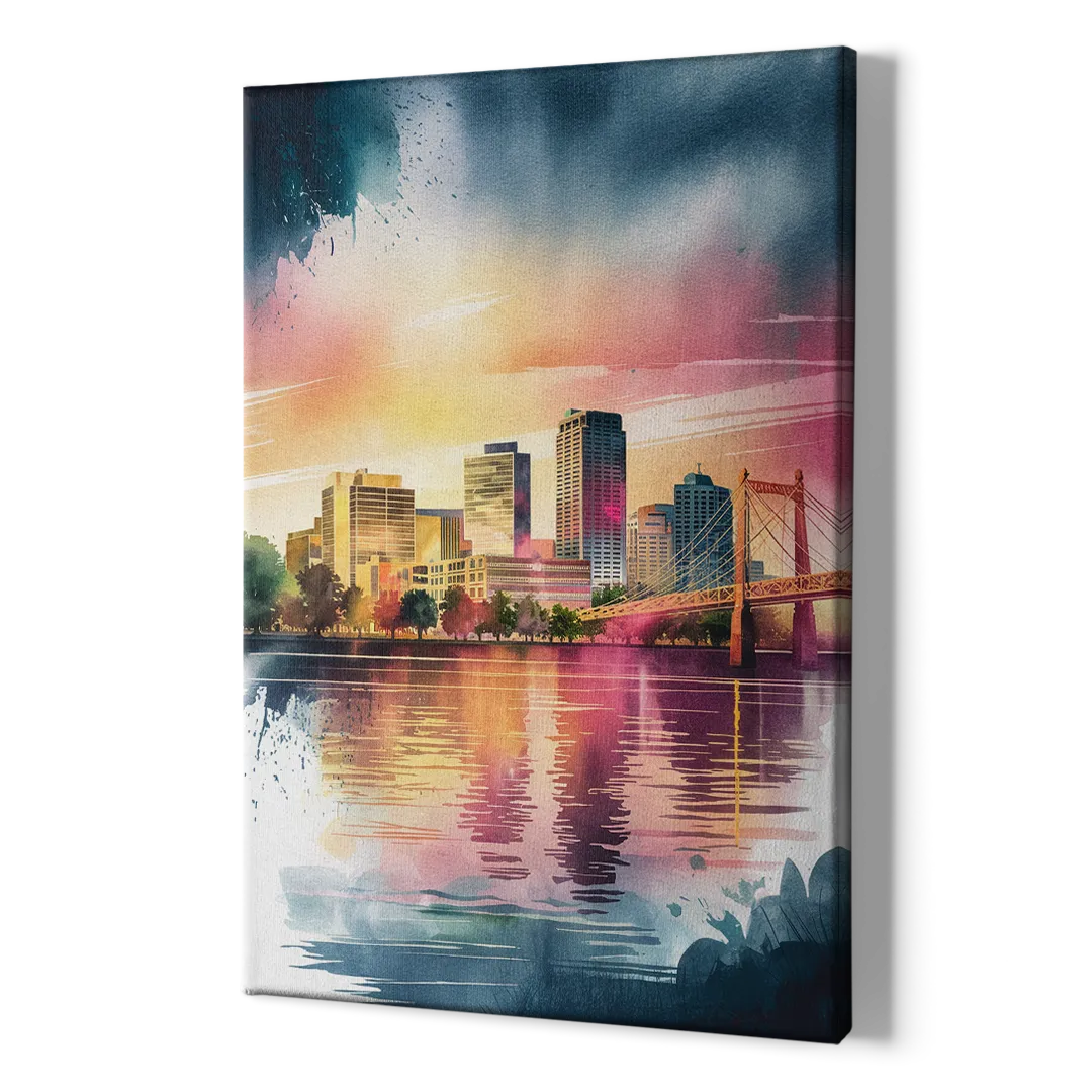 Milwaukee Cityscape Beauty - Canvas Print Art Sides
