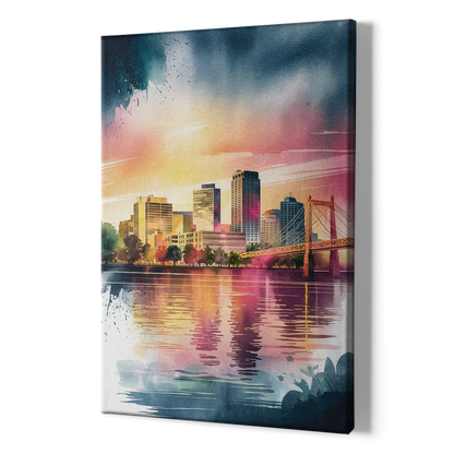 Milwaukee Cityscape Beauty - Canvas Print Art Sides