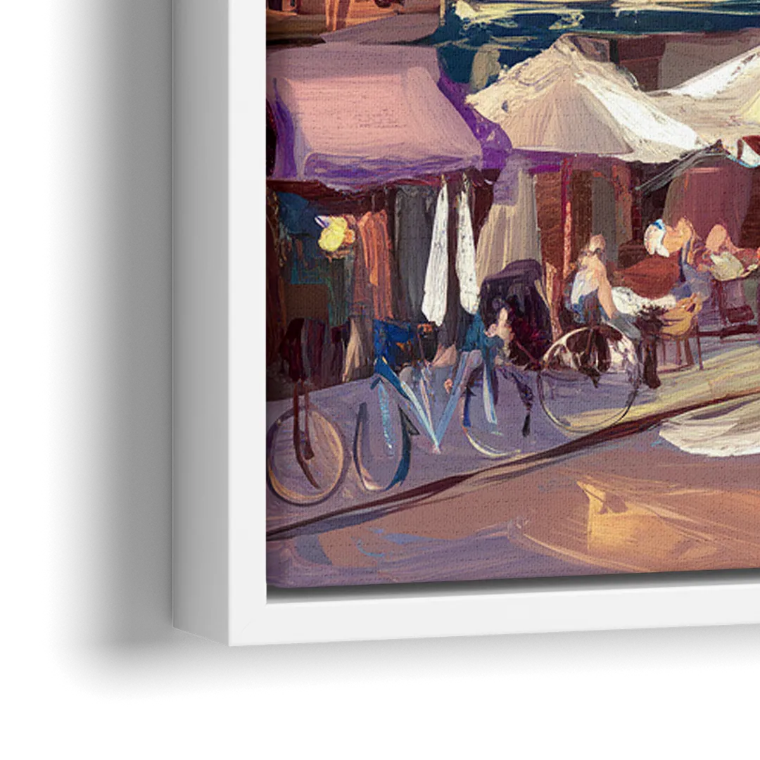 Asheville Downtown Landmarks - Close-Up White Frame Canvas