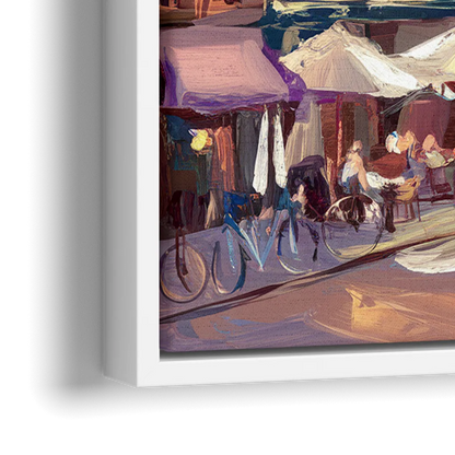 Asheville Downtown Landmarks - Close-Up White Frame Canvas