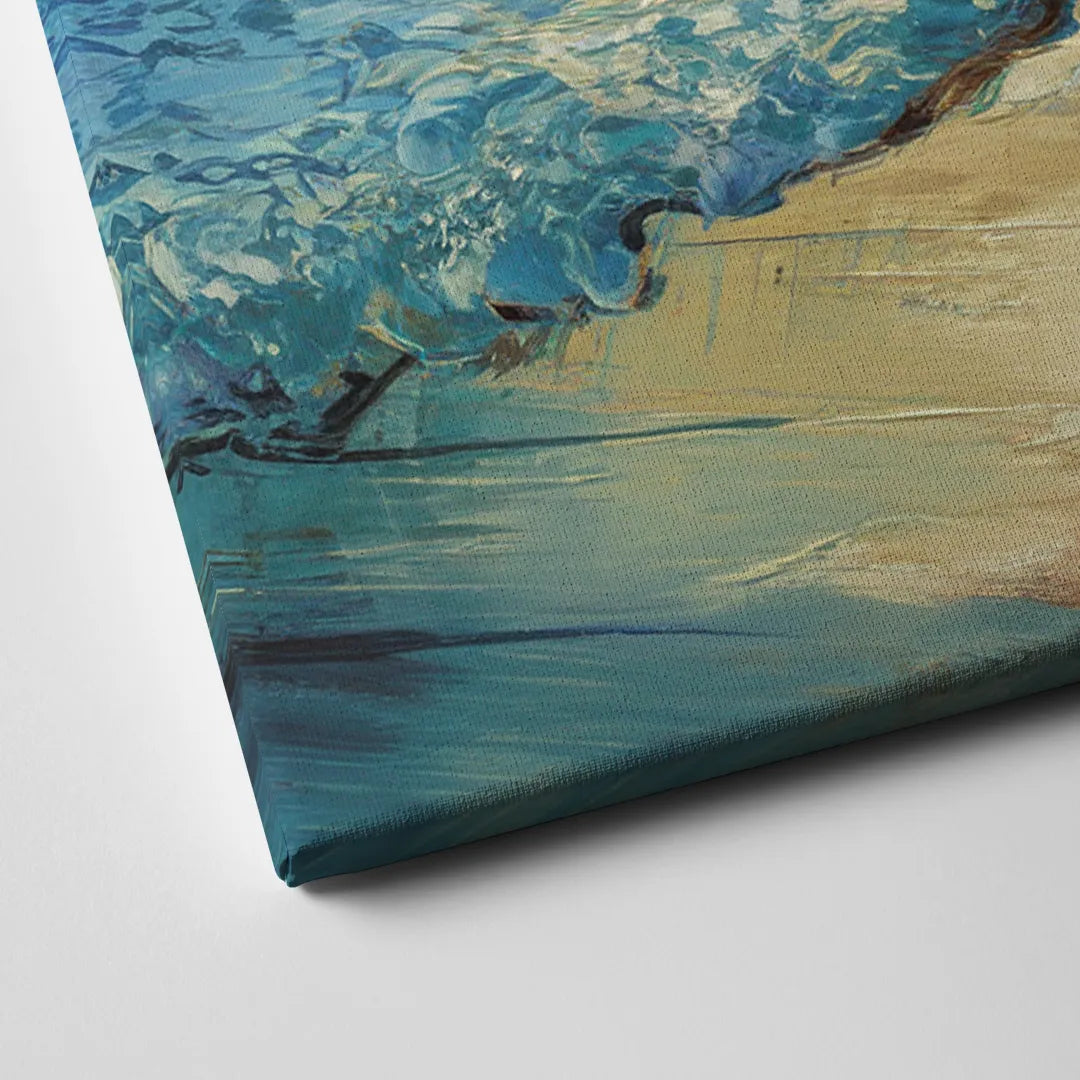 Honolulu Ocean Waves Scene Canvas Close Up
