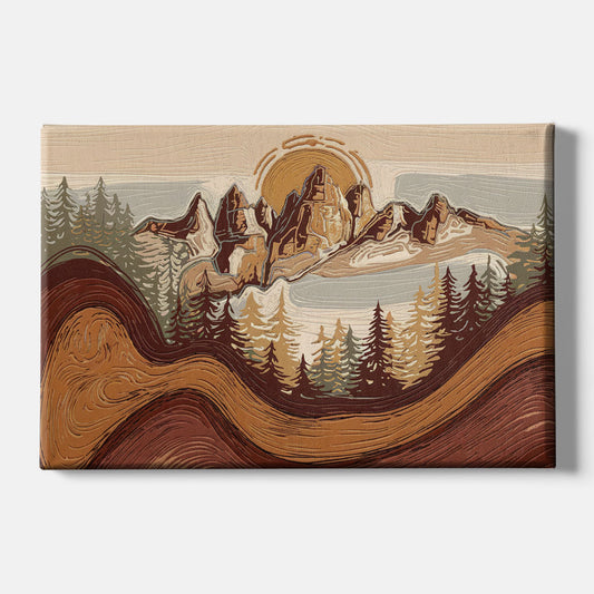 Bisbee Rustic Mountain Scene - Canvas Wall Art