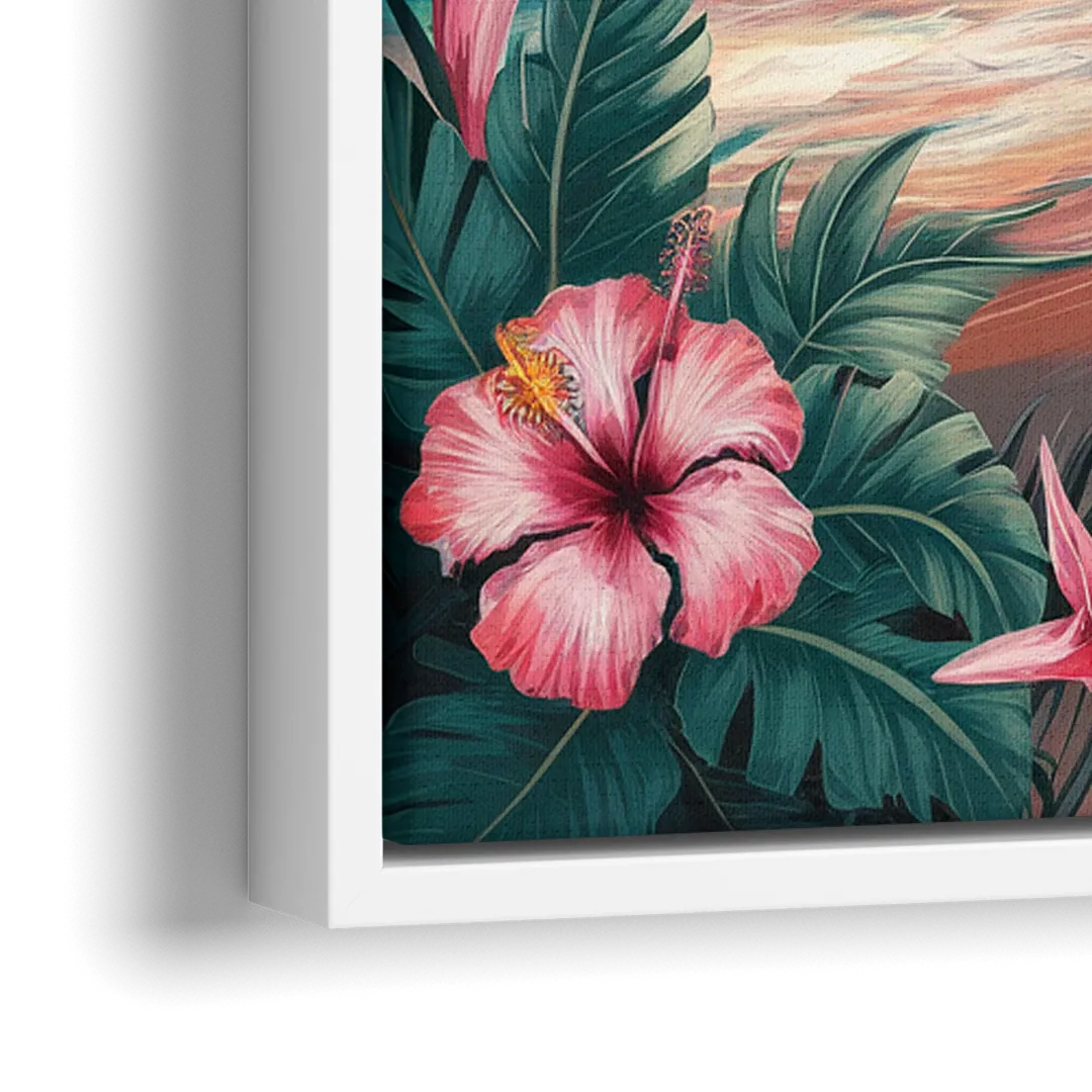Key West Island Vibes - Close-Up White Frame Canvas