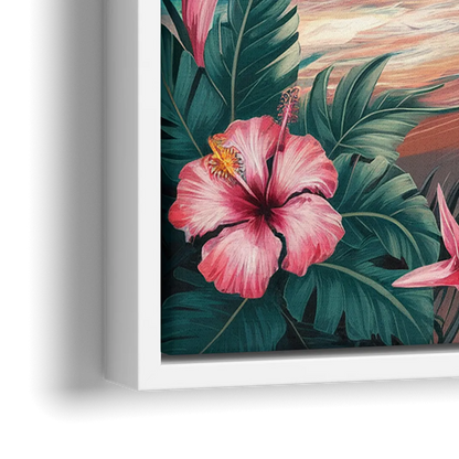 Key West Island Vibes - Close-Up White Frame Canvas