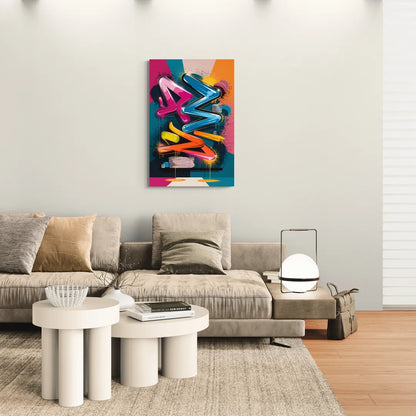 Austin Artistic Graffiti - Canvas Wall Art Living Room