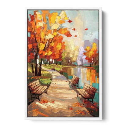 Park City Autumn Colors - White Frame Canvas