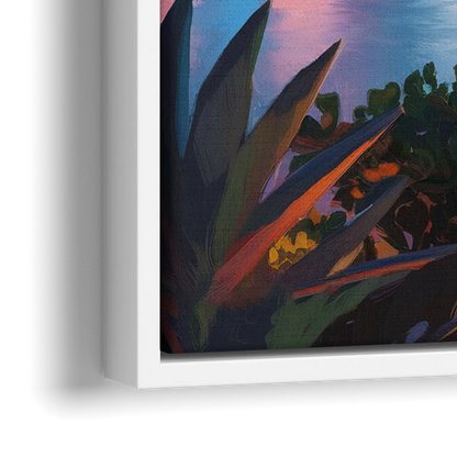 Miami Waterfront Skyline - Close-Up White Frame Canvas