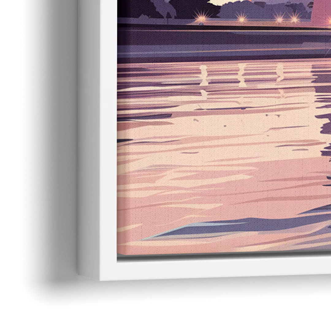 St. Louis Riverfront Panorama - Close-Up White Frame Canvas