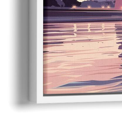 St. Louis Riverfront Panorama - Close-Up White Frame Canvas
