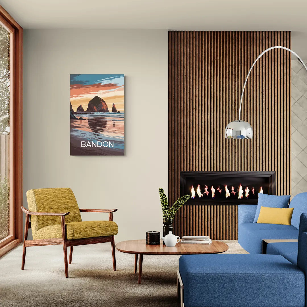 Bandon Coastal Sunset - Canvas Wall Art Living Room