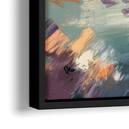 Philadelphia Skyline Reflections - Close-Up Black Frame Canvas