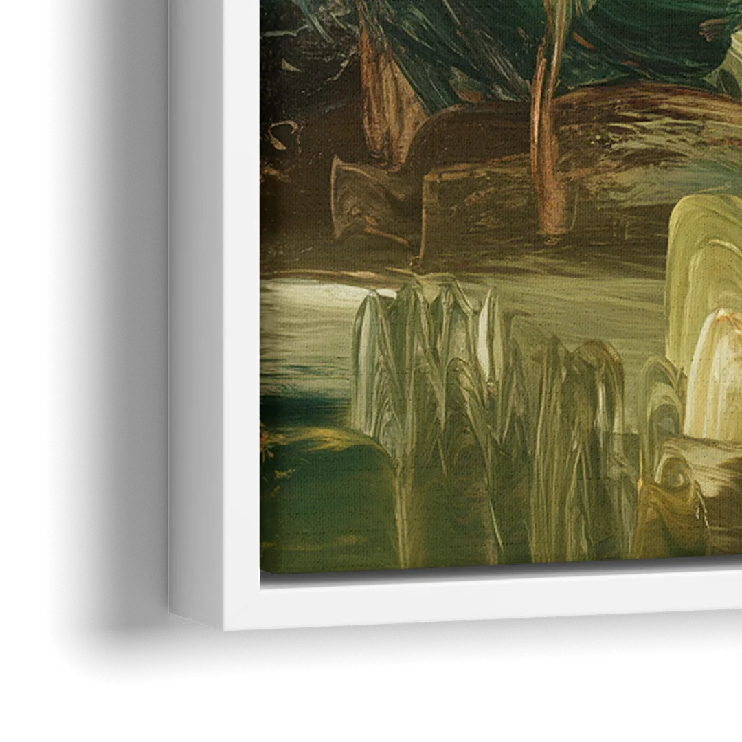 Spokane Evergreen Forests - Close-Up White Frame Canvas