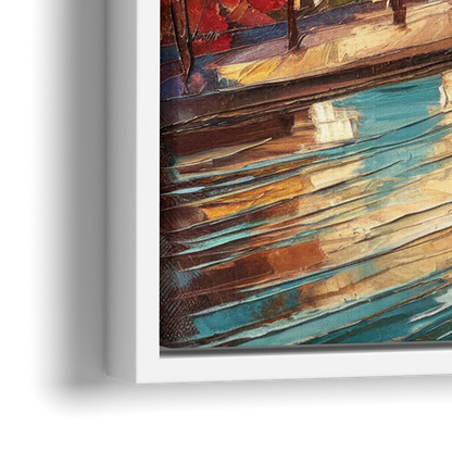 Grand Rapids Urban River Views - Close-Up White Frame Canvas