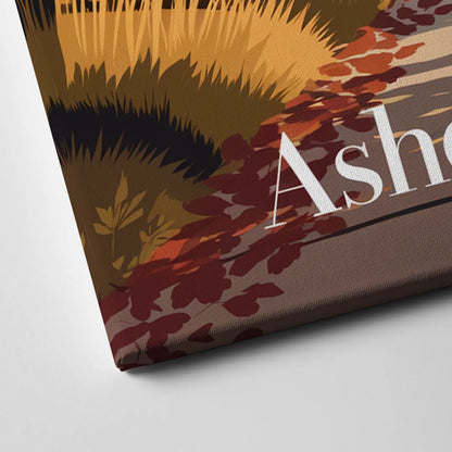 Asheville Fall Foliage Scene Canvas Close Up