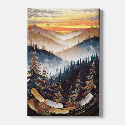 Asheville Blue Ridge Sunset - Canvas Wall Art