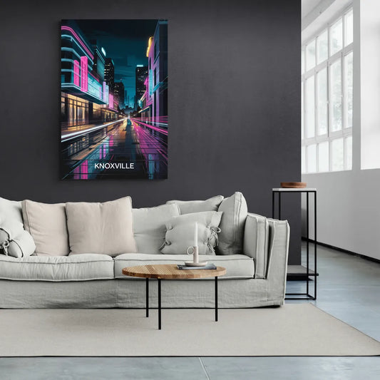 Knoxville Urban Night Lights - Canvas Wall Art Living Room