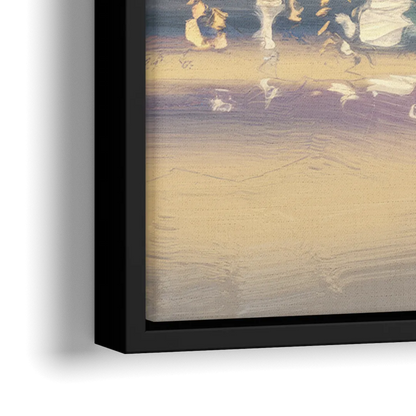 Anchorage Cityscape Reflection - Close-Up Black Frame Canvas