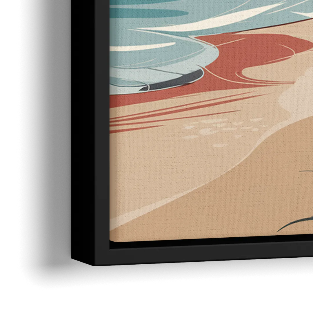 Fort Lauderdale Surf and Sand - Close-Up Black Frame Canvas