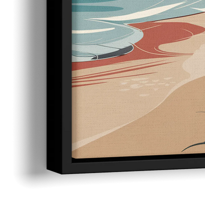 Fort Lauderdale Surf and Sand - Close-Up Black Frame Canvas
