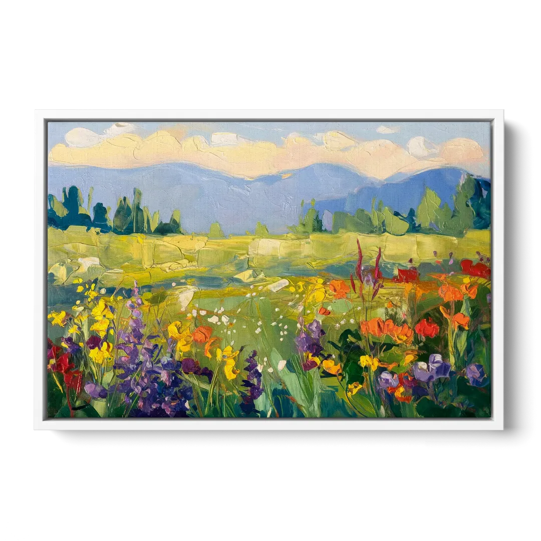 Breckenridge Summer Wildflowers - White Frame Canvas