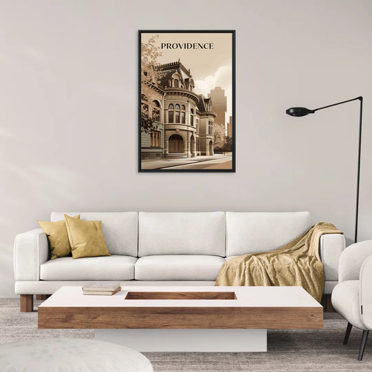 Providence Historic Architecture - Living Room Black Frame Canvas