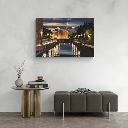 Indianapolis Canal Walk View - Canvas Wall Art Living Room