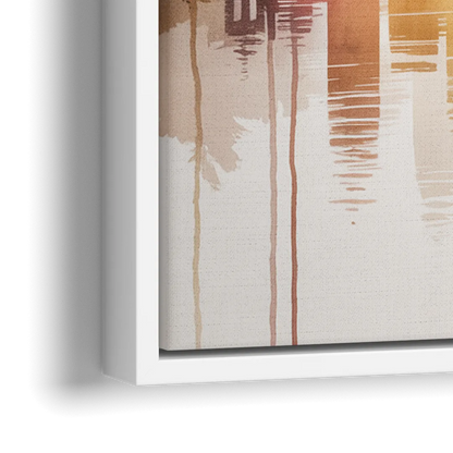 Quebec City Skyline - Close-Up White Frame Canvas