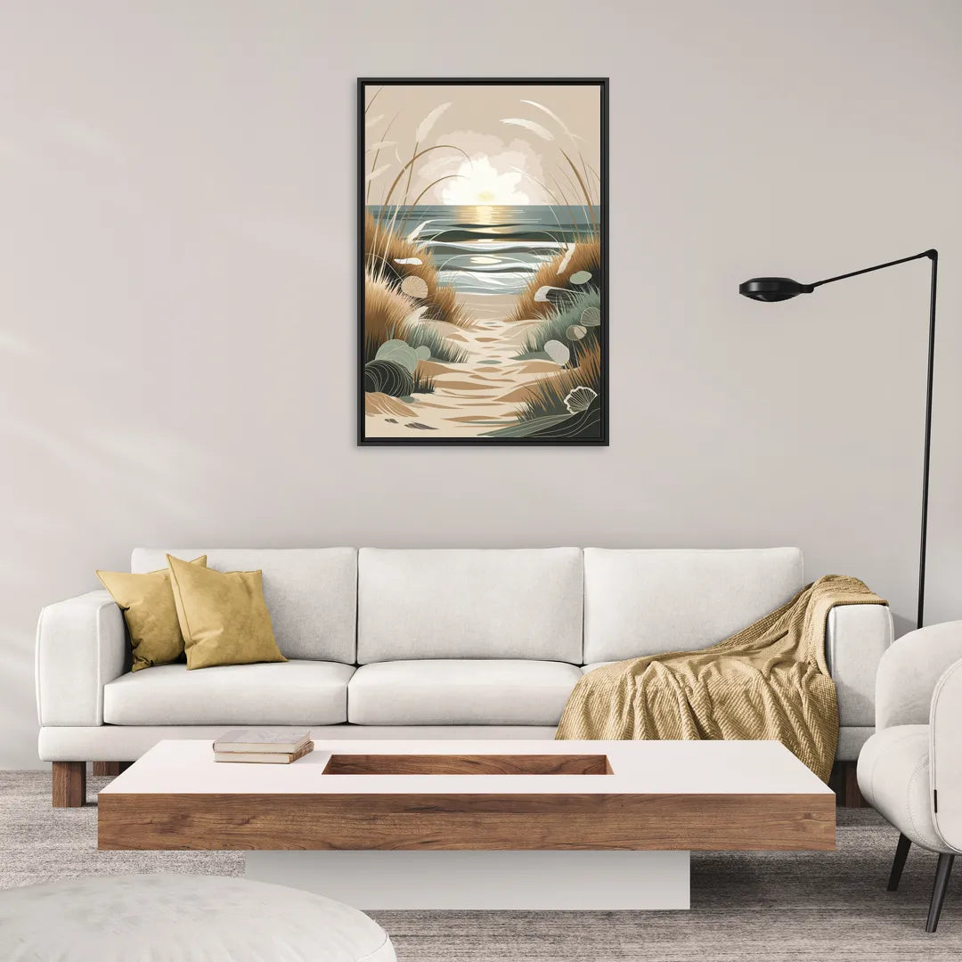 Galveston Coastal Vibes - Living Room Black Frame Canvas