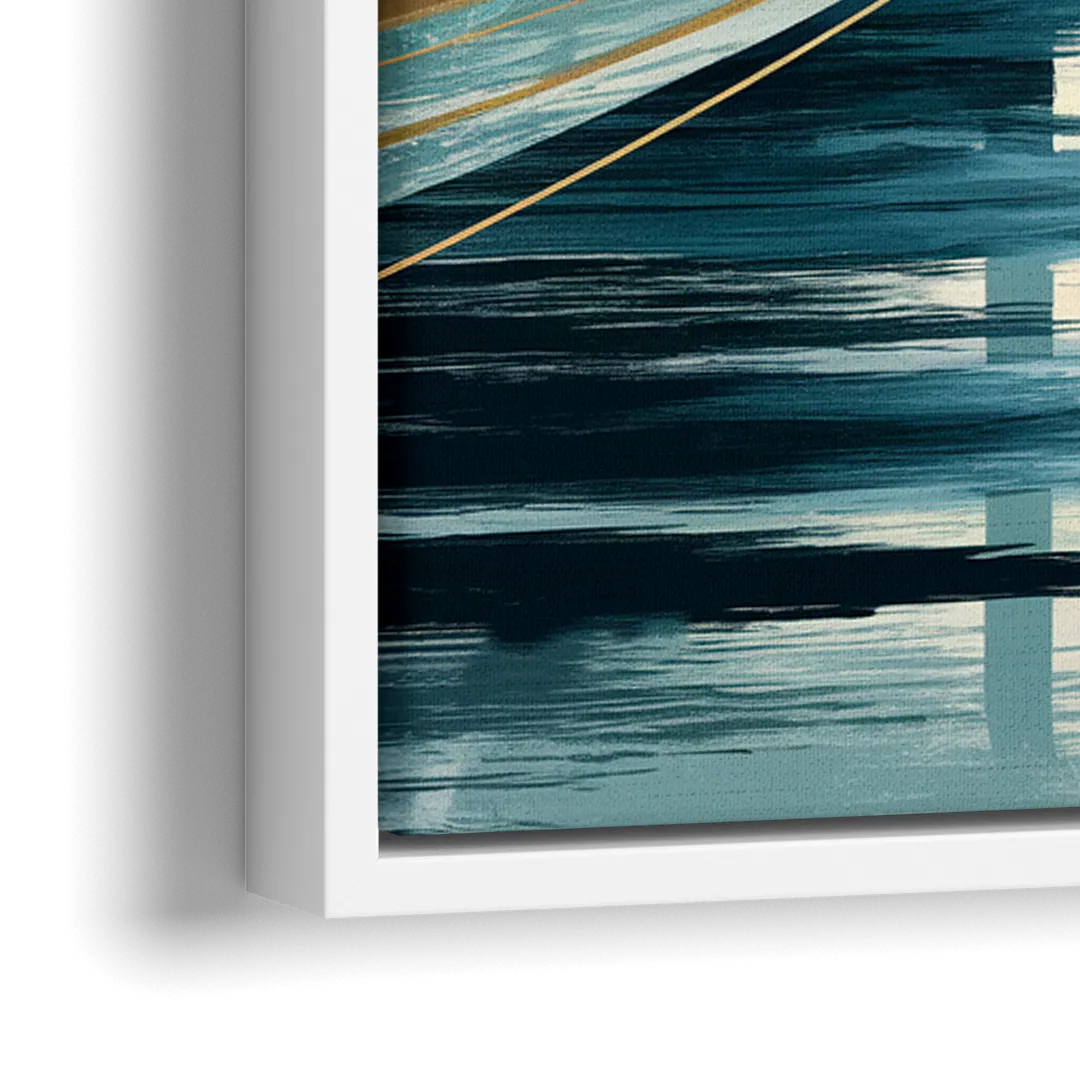 Tacoma Narrows Bridge Scene - Close-Up White Frame Canvas