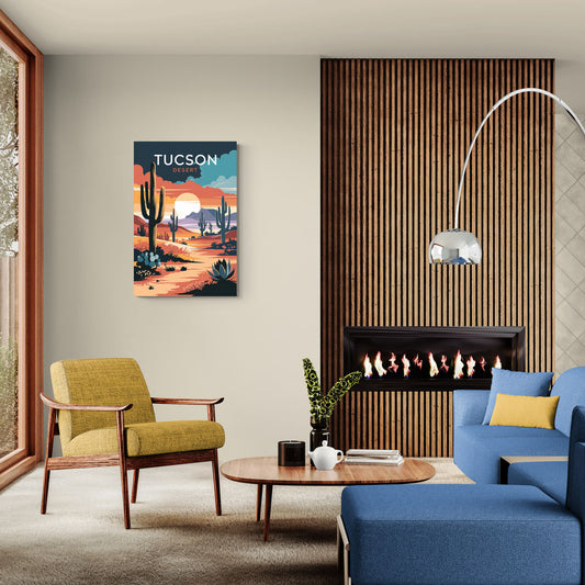 Tucson Desert Sunset - Canvas Wall Art Living Room