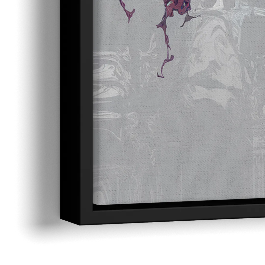 Mobile Abstract Cityscape - Close-Up Black Frame Canvas