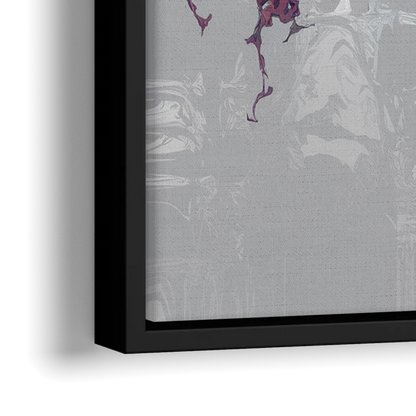 Mobile Abstract Cityscape - Close-Up Black Frame Canvas