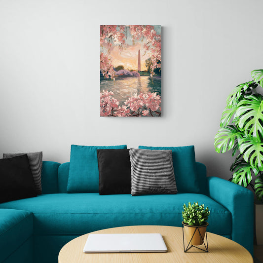 Washington DC Cherry Blossoms - Canvas Wall Art Living Room