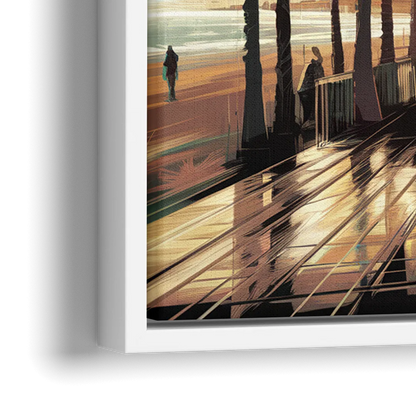 Los Angeles Venice Beach Boardwalk - Close-Up White Frame Canvas