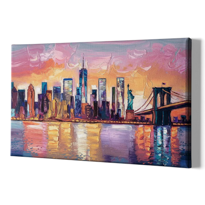 New York City Artistic Watercolor View - Canvas Print Art Sides