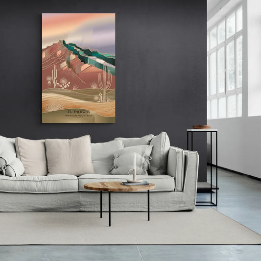El Paso Franklin Mountains - Canvas Wall Art Living Room