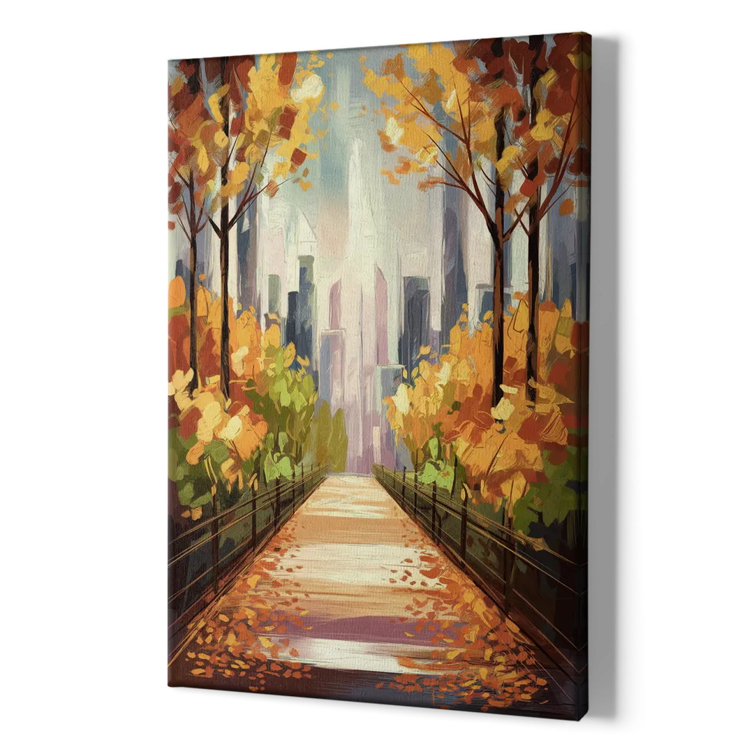 New York City Central Park in Fall Sunny - Canvas Print Art Sides