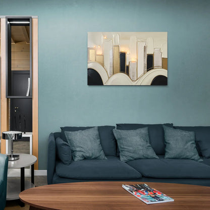 New York City Golden Glow Skyline - Canvas Wall Art Living Room