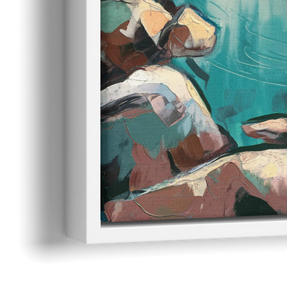 Lake Tahoe Scenic Panorama - Close-Up White Frame Canvas