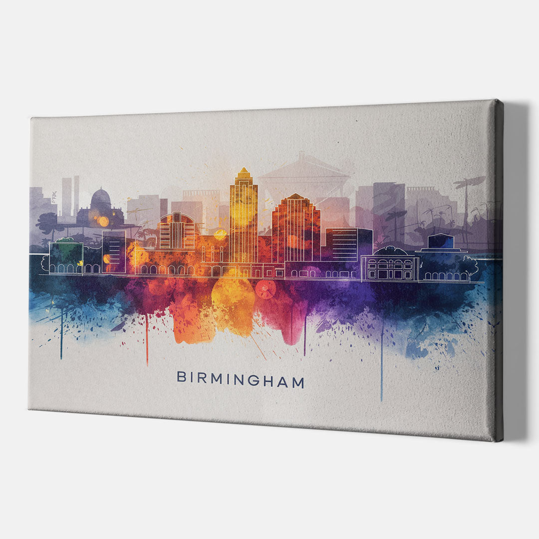 Birmingham Downtown Skyline - Canvas Wall Art Indoor