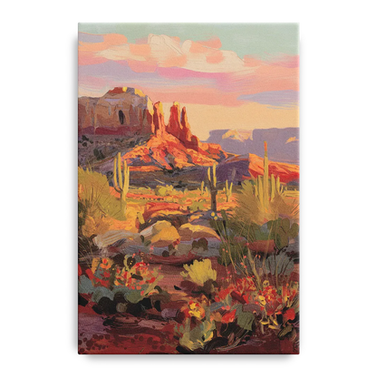 Sedona Desert Bloom Scenery - Canvas Wall Art