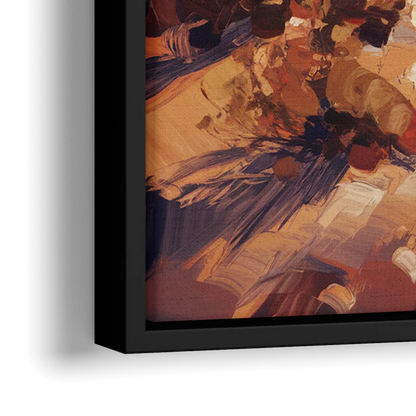 Phoenix Cactus Silhouette - Close-Up Black Frame Canvas