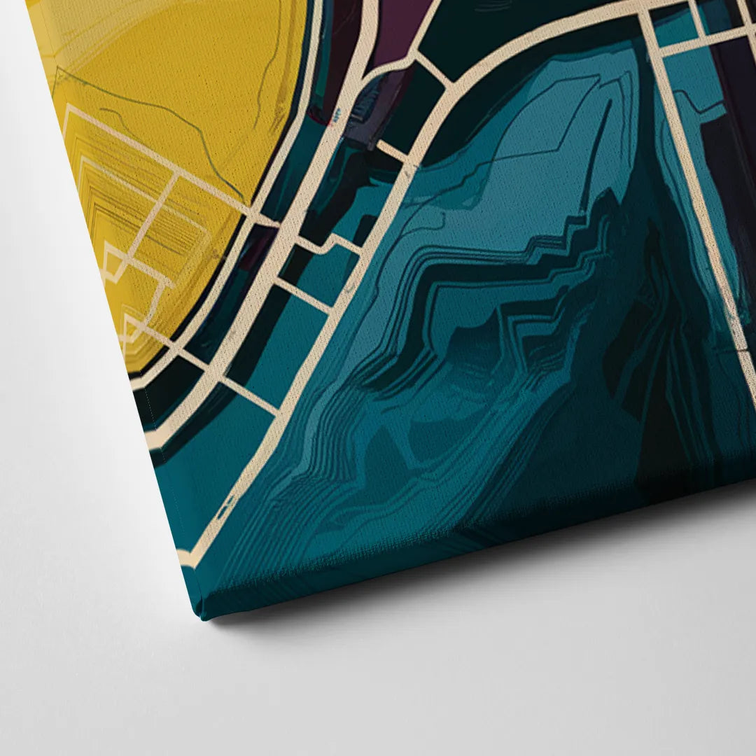 Las Vegas Map Design Canvas Close Up